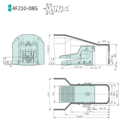 Jelpc 4F210 Pnömatik Yön Kontrol Valfi 5/2 Pedal