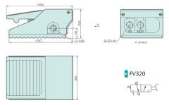 Jelpc FV320 Pnömatik Yön Kontrol Valfi 3/2 Pedal 1/4''