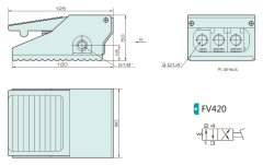 Jelpc FV420 Pnömatik Yön Kontrol Valfi 4/2 Pedal 1/4''