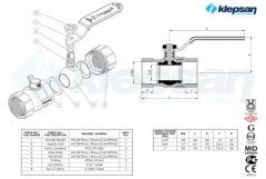 Doğalgaz Vanası MOP 5 TS EN 331 (TAM GEÇİŞLİ KİLİTLİ) 1/2''