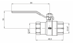 Pakkens 1.1/4'' Küresel Vana Dişi / Dişi