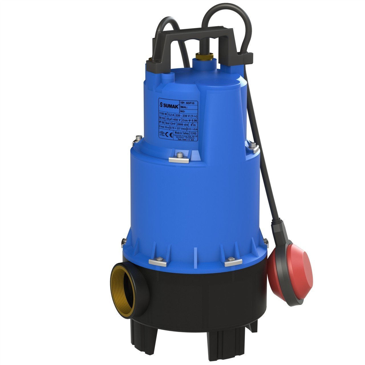 Sumak SDF 12 Foseptik Dalgıç Pompa 220 Volt 1 Hp