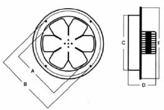 Modern Teknik 35 Cm Baca ve Çatı Aspiratörü 1900 m³/h 1400 RPM