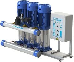 Sumak SHT6 C 100/6 Düşey Milli Kademeli Üç Pompalı Hidrofor 6 KAT 45 DAİRE