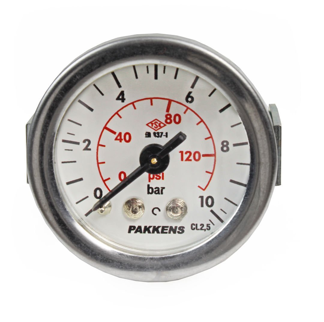 Pakkens 0-10 Bar 40 mm Arkadan Bağlantılı Panotipi Kuru Manometre G 1/8 inç