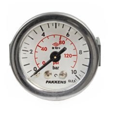 Pakkens 0-10 Bar 40 mm Arkadan Bağlantılı Panotipi Kuru Manometre G 1/8 inç