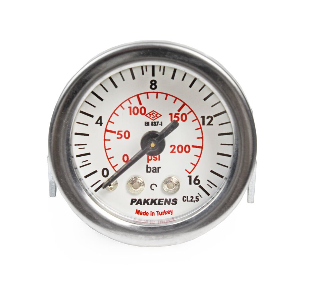 Manomètre Sec Axial 0 à 16 Bars 63 1/4" - Fiabilité Pour Haute Pression