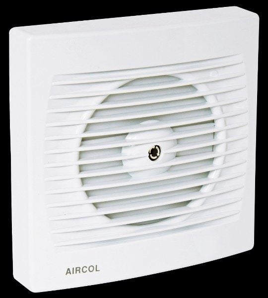 Aircol 120lik Mekanik Panjurlu Tuvalet, Wc ve Banyo Fanı / Aspiratörü 160 m³/h - Aircol 120 MP