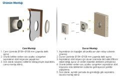 Aircol 100lük Sessiz, Dekoratif, Plastik Banyo Fanı / Aspiratörü 100 m³/h - Aircol 100