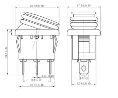 Körüklü Işıklı Anahtar Kırmızı, ON-OFF  3 Pin - Düğme Buton Switch