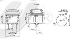 Yuvarlak Körüklü Işıklı Anahtar Turuncu, ON-OFF  3 Pin - Düğme Buton Switch