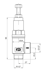 Pakkens 3/4'' Ayarlı Emniyet Ventili DN20 Erkek