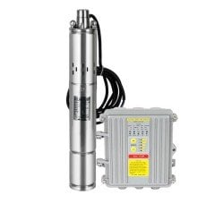 24 Volt Dc Solar Güneş Enerjili Dalgıç Pompa 70mm Dış Çap 140 Watt Panolu 50 Mss 1.3 m³/h