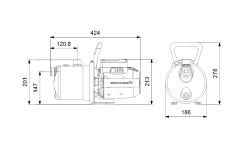 Grundfos JP 5-48 Paslanmaz Gövdeli Jet Pompa 50 mss 5.6 m³/h