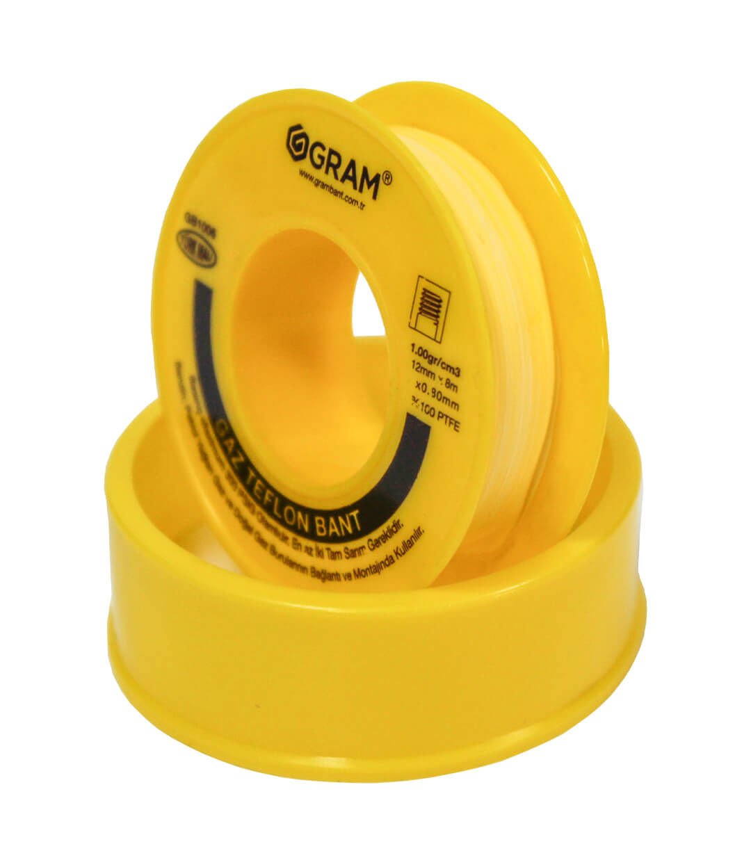 Gram Doğalgaz Teflon Bant Sızdırmazlık Bandı 12 mm x 8 Mt - YERLİ ÜRETİM