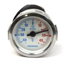 Pakkens Çap 60 -40/+40 °C Arkadan Bağlantılı Pano Tip Gazlı Termometre 1mt Pvc Kaplı Kapiler Boyu