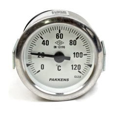 Pakkens Çap 60 0/+120 °C Arkadan Bağlantılı Pano Tip Gazlı Termometre 1mt Pvc Kaplı Kapiler Boyu