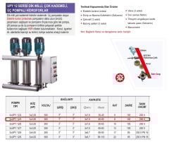 Ulusu 3xUPY 12/5 Düşey Milli Kademeli Üç Pompalı Hidrofor 3x3 Hp 380 Volt