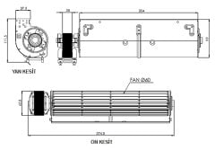 AIRCOL AKS 680-300 Tanjansiyel Radyal Fan  304 mm Genişilk 225 m³/h