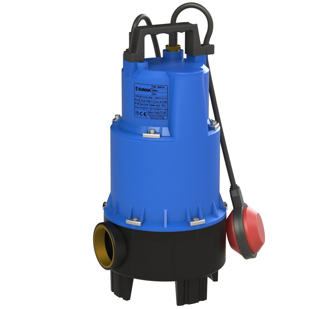 ﻿Sumak SDF 18 Foseptik Dalgıç Pompa Monofaze 220V 1.8 Hp