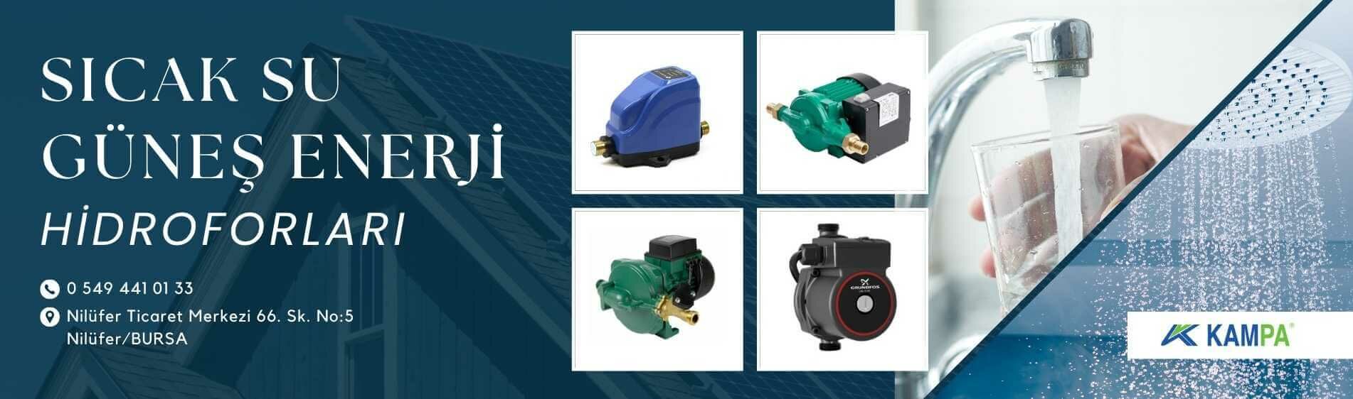 Kampa Sıcak Su Güneş Enerjisi Hidroforu
