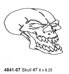 4841-07 Skull Stencil #7 6'' x 6.25'' (15cmX16cm) Airbrush Plastik Şablon