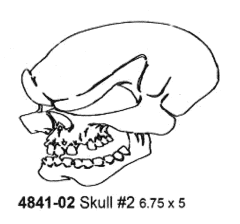 4841-02 Skull Stencil #2 6.75'' x 5'' (17cmX13cm) Airbrush Plastik Şablon