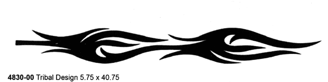 4830-00 Tribal Design Graphic Stencil 5.75'' x 40.75'' (15cmX104cm) Airbrush Plastik Şablon