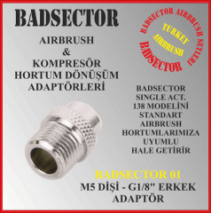 BADSECTOR DÖNÜŞÜM ADAPTÖRÜ 01 ( 1/8'' ERKEK - G5 DİŞİ )