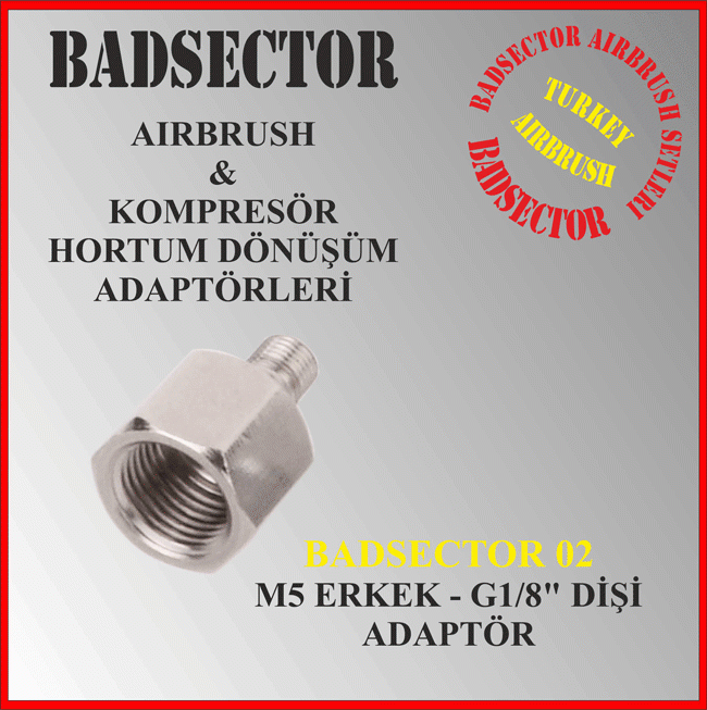 BADSECTOR DÖNÜŞÜM ADAPTÖRÜ 02 ( 1/4'' DİŞİ - G5 ERKEK )