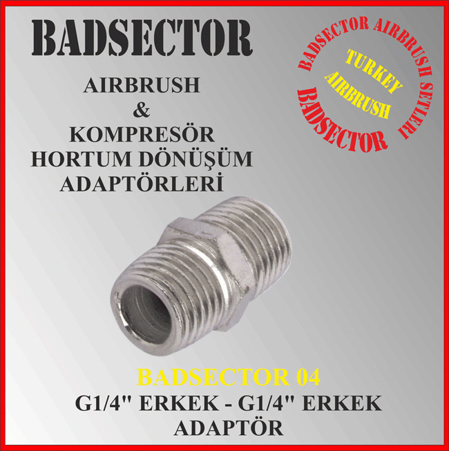 BADSECTOR DÖNÜŞÜM ADAPTÖRÜ 04 ( 1/4'' ERKEK - 1/4'' ERKEK )