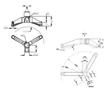 220 PLASTİK İKİLİ AYAK (AÇILI) BORU VE PROFİL BAĞLANTILI