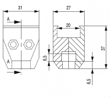 BALK SIRTI PROFİL DAR TEKLİ MENGENE(MİLSİZ)SINGLE CLAMP WITH PROFILE