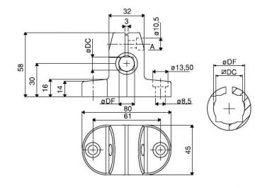 FOTOSEL GÖVDE BAĞLAMA MENGENESİ (AĞIR TİP)/PHOTOCELL CROSS BLOCK (HEAVY DUTY)