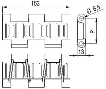 832-842 IZGARALI (SÜZGEÇ) HASIR BANT / GRID MODULAR CONVEYOR BELTS