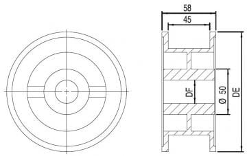 304 IDLER PULLEY (MOLDED MANUFACTURING SINGLE PIECE) / SPLIT IDLER WHEELS