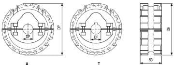 314 İKİ PARÇALI PASLANMAZ BANT DİŞLİSİ(GÜÇLENDİRİLMİŞ POLYAMİD) / SPLIT SPROCKETS(REINFORCED POLYAMIDE)