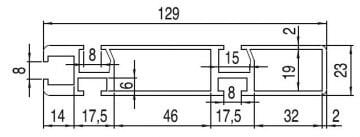 23*129 KONVEYÖR YAN ŞASE ALÜMİNYUM PROFİL(ELOKSALLI)/23*129 STRUCTURAL SILVER ANODIZED ALUMINIUM PROFILE