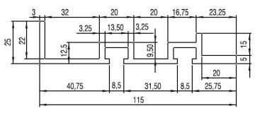 25*115KONVEYÖR YAN ŞASE ALÜMİNYUM PROFİL(ELOKSALLI)/25*115 STRUCTURAL SILVER ANODIZED ALUMINIUM PROFILE