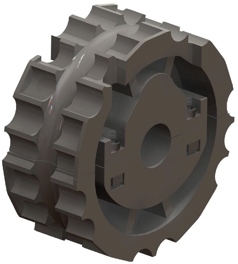 314 İKİ PARÇALI PASLANMAZ BANT DİŞLİSİ(GÜÇLENDİRİLMİŞ POLYAMİD) / SPLIT SPROCKETS(REINFORCED POLYAMIDE) 314 KI2 321