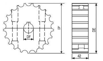 350 İKİ PARÇALI DÜZGÜN PASLANMAZ BANT TAHRİK DİŞLİSİ/ SPLIT SPROCKETS