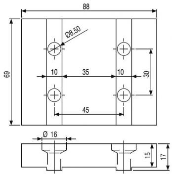 (45*90) ALUMINUM PROFILE IDLER TENSIONING APPARATUS SET / (45*90) ALUMINUM PROFILE SUPPORT FOR AXIS