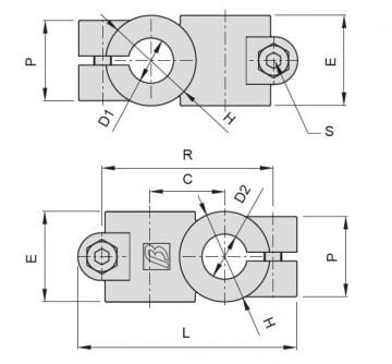 1456 CROSS SHAFT HOLDER (Ø20-Ø60 mm)