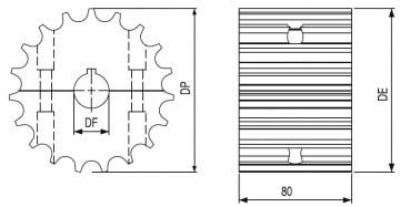 395 ÇİFT MENTEŞE ASETAL VE PASLANMAZ BANT DİŞLİSİ (İKİ PARÇALI)/SPLIT SPROCKETS