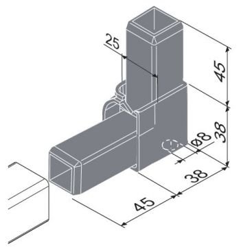 3197 PİN MONTAJI İÇİN AÇILAN KÖŞE BAĞLANTISI/2-TRACK DRILLED FOR FITTING