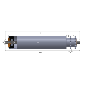 3421 Serisi Çift Sıra Dişli Tahrikli Konveyör Rulosu / Driven Conveyor Roller Series