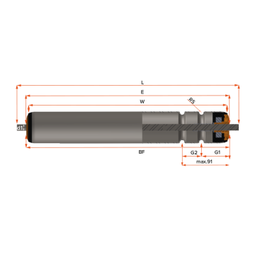 3240 Serisi Yuvarlak Kayış Tahrikli Konveyör Rulosu / Double Grooved Conveyor Roller Series