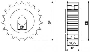 371 TAB KULAKLI DÖNÜŞLÜ PASLANMAZ BANT DİŞLİLERİ(İKİ PARÇA)/SPLIT SPROCKETS