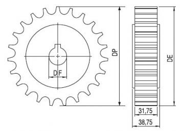 382 TAB KULAKLI DÖNÜŞLÜ PASLANMAZ BANT TAHRİK DİŞLİLERİ(TEK PARÇA)/SPLIT SPROCKETS