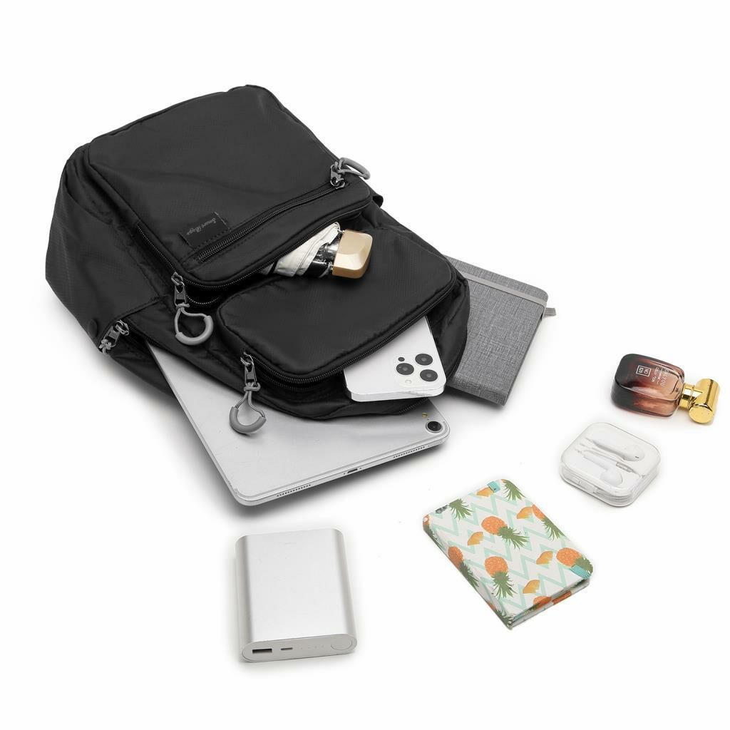 Smart Bags Ekstra Hafif Kumaş Uniseks Sırt Çantası 3142 01 Siyah